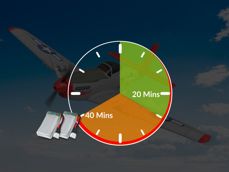 VOLANTEXRC MUSTANG P51D 2CH 400mm para crianças iniciantes (15,7 '') 76203