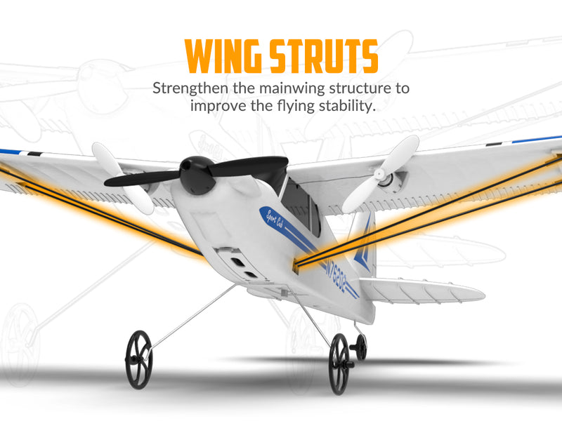 VOLANTEXRC Sport Cub S2 RC Flugzeug mit Gyro-Stabilisierungssystem Flugbereit für Anfänger 2-CH Ferngesteuertes Flugzeug RTF (762-2)
