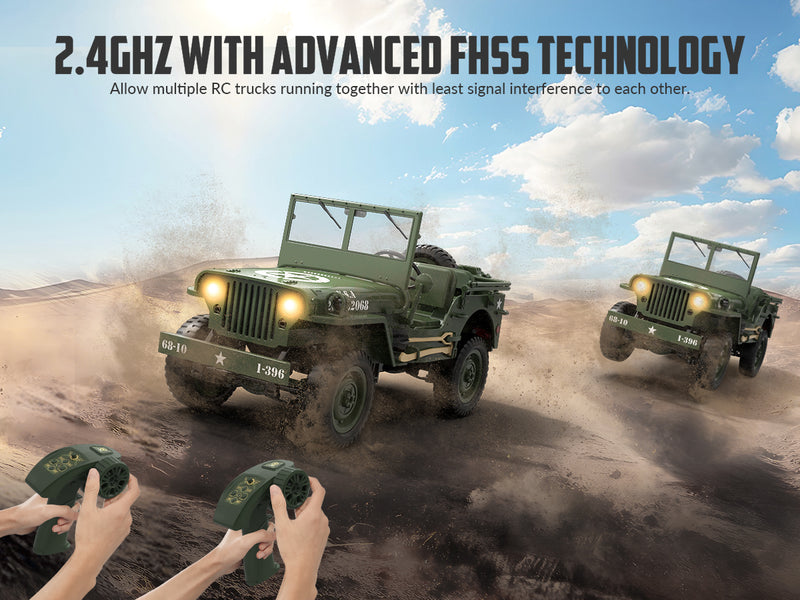 RACENT RC Crawler im Maßstab 1:10, Simulation eines Mehrzweck-Geländewagens 2.4G 1941 Mb Scaler Willys Jeep