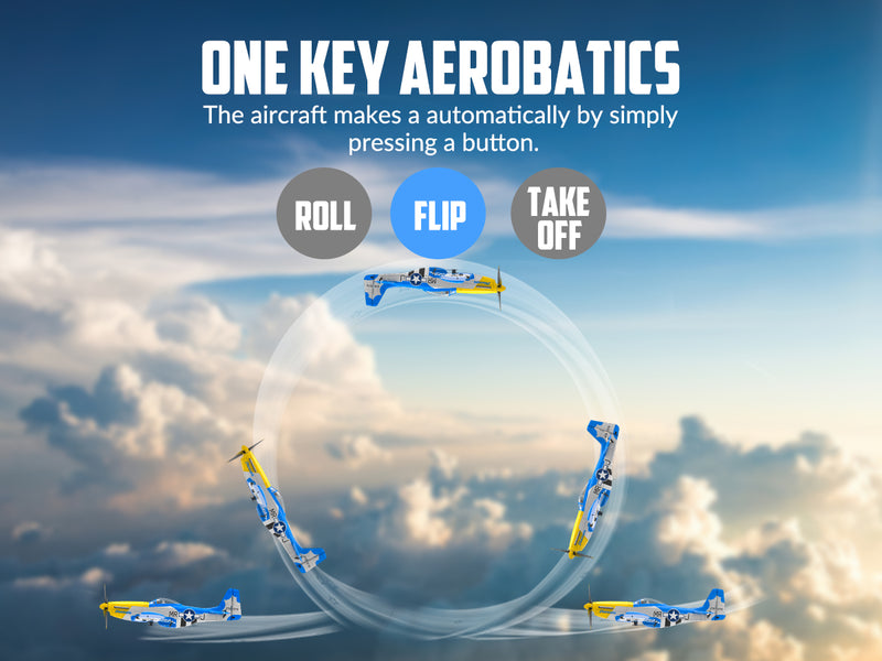 VOLANTEXRC Mustang P51 (RTF) 4CH 400mm con giroscopio (15,7'') 76105