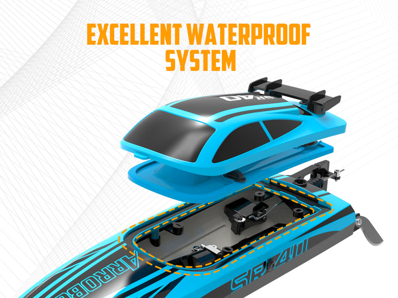 VOLANTEXRC Arrobolt SR40 bürstenloses 30+MPH schnelles RC-Boot, Hochgeschwindigkeits-RC-Boot für Erwachsene (79705-blau)