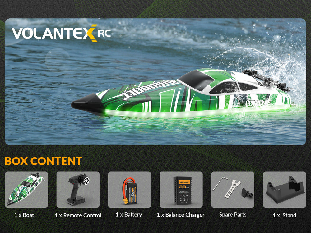 VOLANTEXRC Barca RC Arrobolt Lumen S senza spazzole 35+MPH con LED a 7 colori