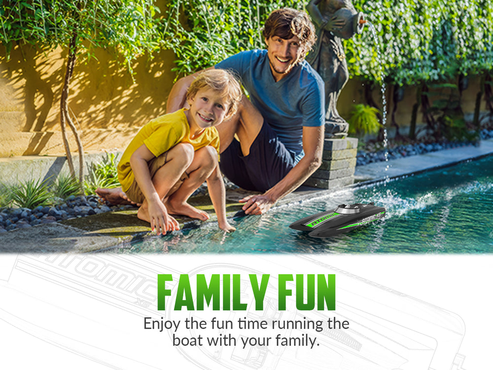 VOLANTEXRC Atomic XS Bateau télécommandé avec 2 piles et fonction marche arrière (795-5 Noir)