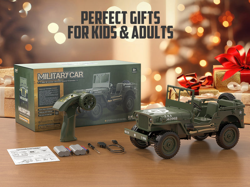 RACENT RC Crawler im Maßstab 1:10, Simulation eines Mehrzweck-Geländewagens 2.4G 1941 Mb Scaler Willys Jeep