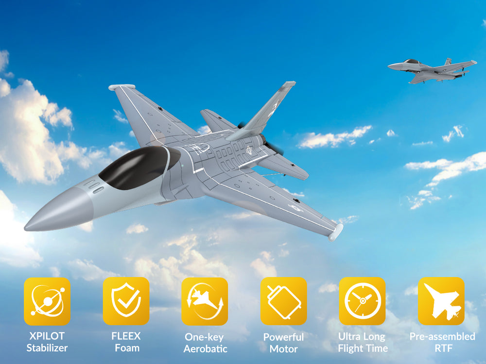 VOLANTEXRC F16 Fighting Falcon 4CH RTF RC Jet com Xpilot (76110)