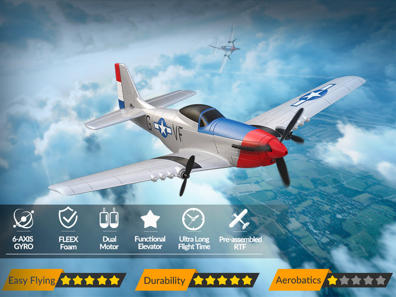 VOLANTEXRC P51 (RTF) 3CH 400mm für Einsteiger (15,7'') 76207