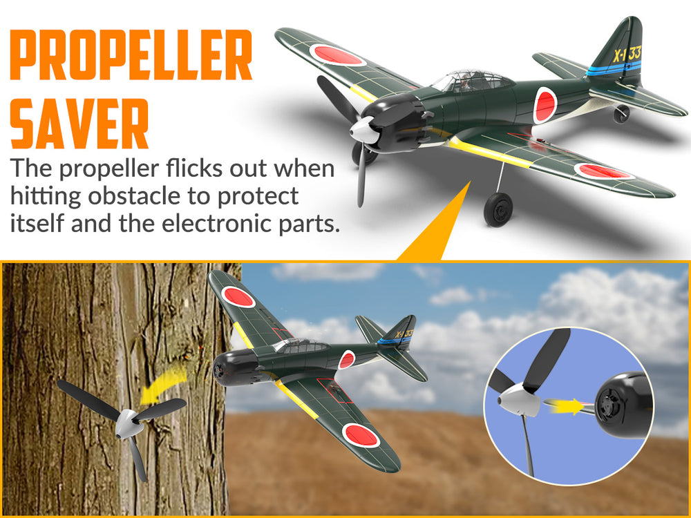 VOLANTEXRC Zero (RTF) 4 canaux 400 mm RC Warbird avec gyroscope XPilot