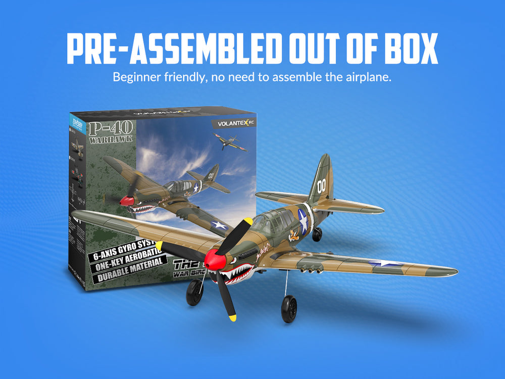VOLANTEXRC P40 Warhawk RC Plan 4CH RTF avec stabilisation XPilot