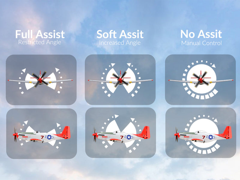 VOLANTEXRC Mustang P51 Rojo (RTF) 4CH 400 mm para principiantes (15,7 '') 76105