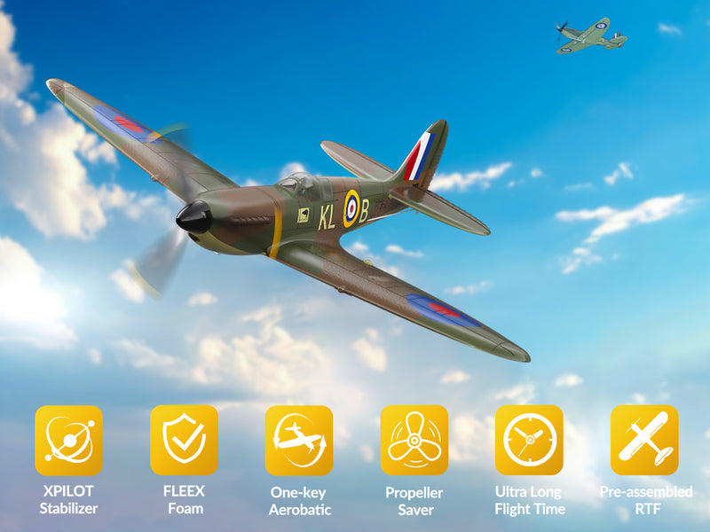 VOLANTEXRC Spitfire (RTF) 4CH 400mm for Beginners (15.7'') 76112