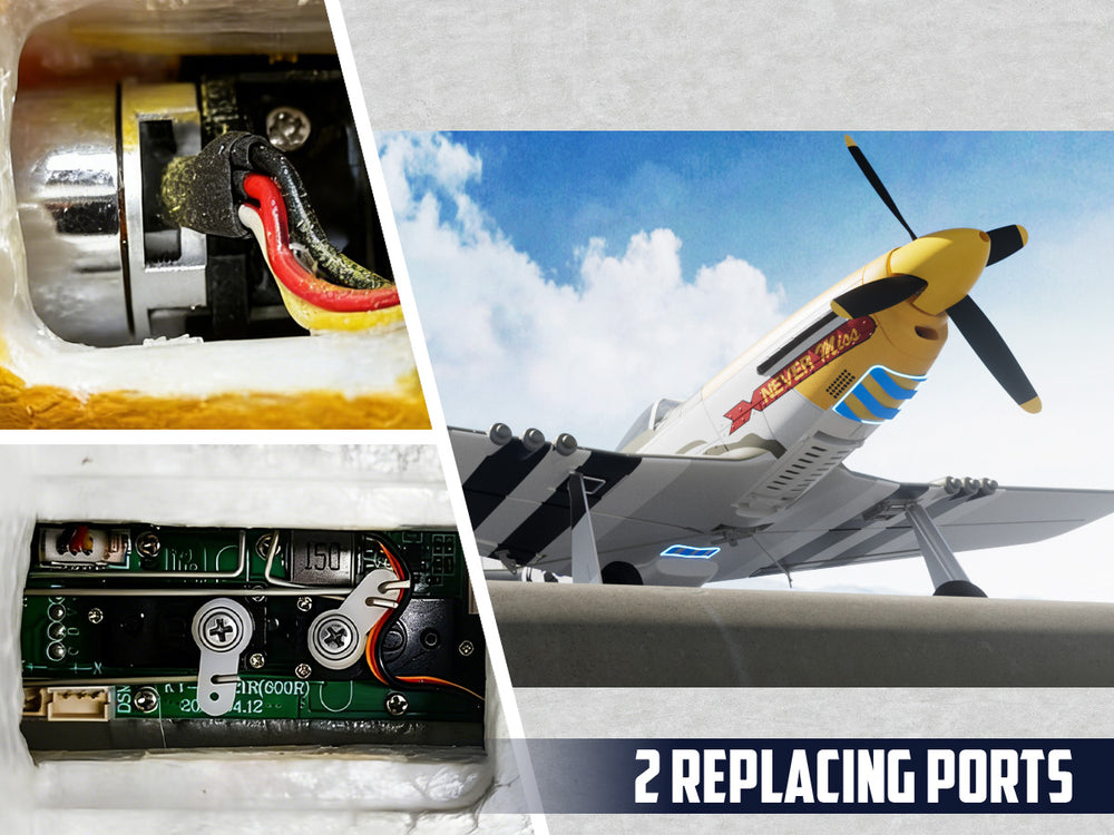VOLANTEXRC P-51 Mustang Avion RC sans balais 500 mm RTF avec gyroscope