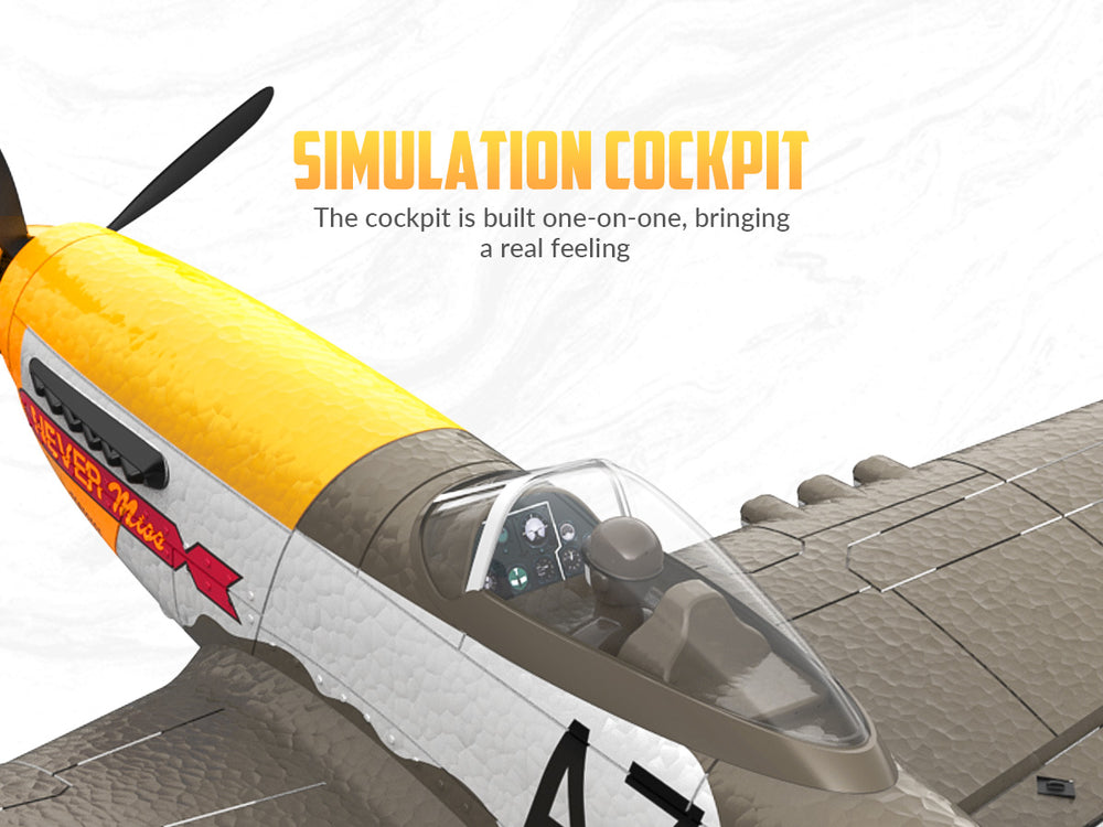 VOLANTEXRC 500 mm P-51D Mustang (76802) PNP ohne Funk, Akku und Ladegerät