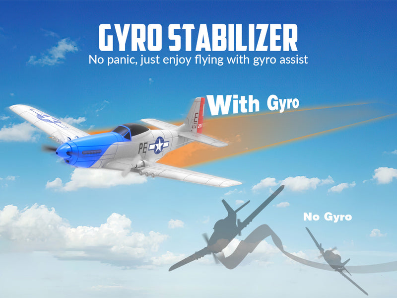 VOLANTEXRC P51D Mustang (RTF) 2CH 400mm Für Kinder Anfänger (15,7'') 76203