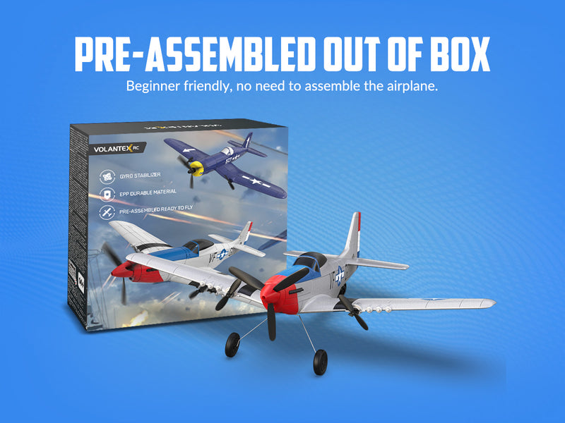 VOLANTEXRC P51 (RTF) 3CH 400mm für Einsteiger (15,7'') 76207