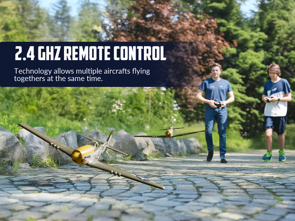 VOLANTEXRC P-51 Mustang Avion RC sans balais 500 mm RTF avec gyroscope