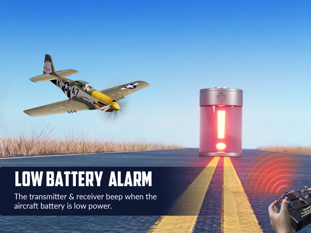 VOLANTEXRC P-51 Mustang Avion RC sans balais 500 mm RTF avec gyroscope