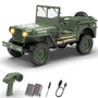 RACENT RC Crawler Scala 1:10 Simulazione di un'auto fuoristrada multiuso 2.4G 1941 Mb Scaler Willys Jeep