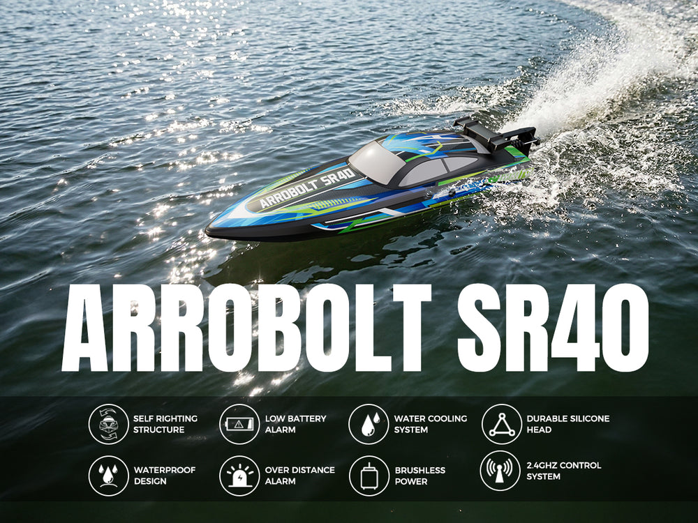VOLANTEXRC Green SR40 Bateau RC sans balais 30+MPH (79705)