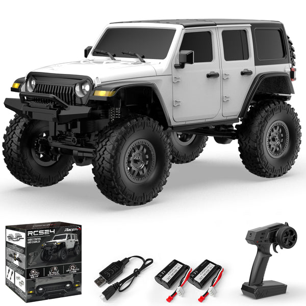 RACENT 1/24 Crawler RC Monster Truck Rock Climbing con luz LED (787-1 White)