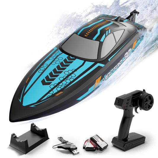 VOLANTEXRC Vector S Barco RC de alta velocidad con función de auto-enderezamiento y marcha atrás para piscina y lago (797-4 negro)