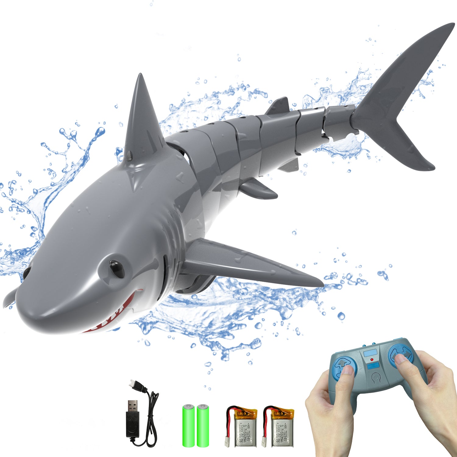 VOLANTEXRC RC Shark Toys for Pool 2.4GHZ RC RC Boats Great Gift for kids