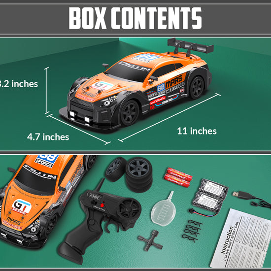 RACENT 1:16 RC Drift Car 4WD 18KM/H, 2 Batteries, Sport Model Toys Vehicle for Kids, Boys, Adults-EXHOBBY LIMITED.