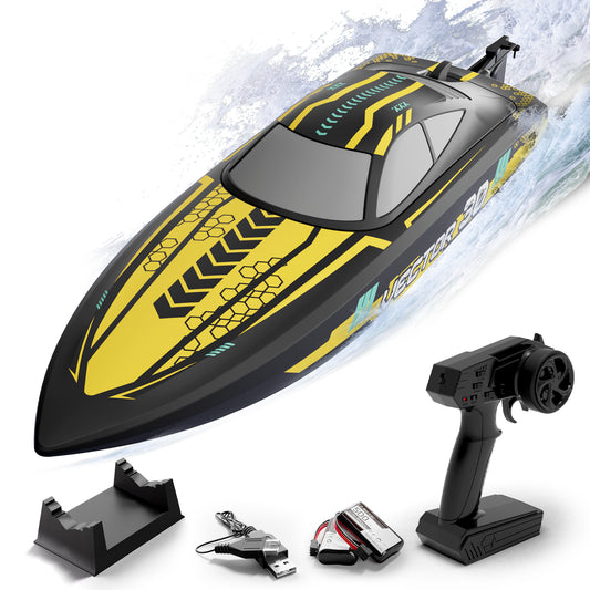 VOLANTEXRC Vector S Barco RC de alta velocidad con función de auto-enderezamiento y marcha atrás para piscina y lago (797-4 negro)