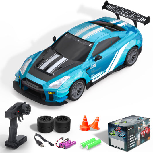 Racent 1:20 RC Drift Car 4WD, LED Light, 2 Batterien blau