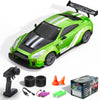 Racent 1:20 RC Drift Car 4WD, LED Light, 2 baterías, Dual Motor Green