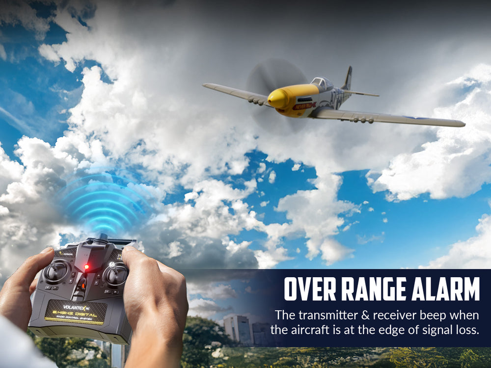 VOLANTEXRC P-51 Mustang Avion RC sans balais 500 mm RTF avec gyroscope