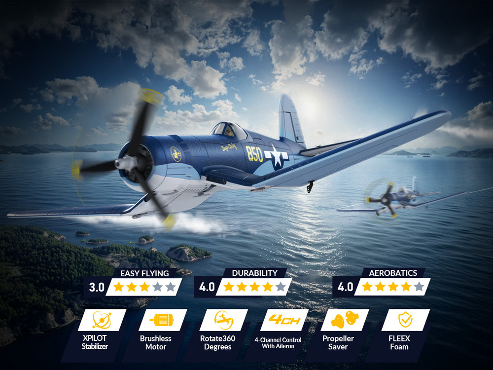 VOLANTEXRC Avión RC sin escobillas Corsair F4U - 500 mm RTF