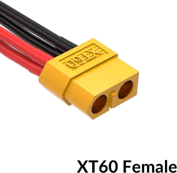 SUPULSE 2pc XT60 Y Splitter Cable, 1 Female to 2 Male for RC Planes