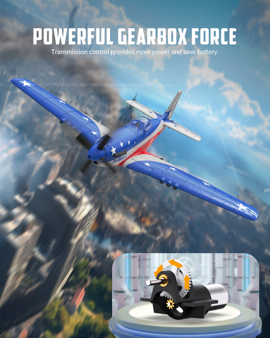 VOLANTEXRC Mustang p51 vermelho (RTF) 4CH 400mm para iniciantes (15,7 '') 76105