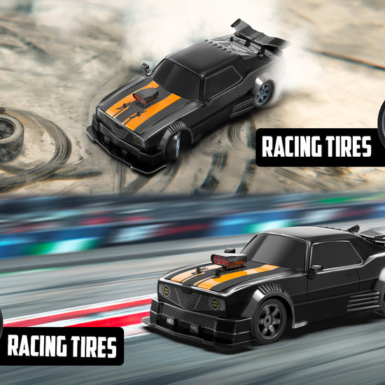 RACENT 1:16 RC Drift Car, 2.4Ghz 4WD 18KM/H Remote Control Car with Spray Mist, 2 Batteries-EXHOBBY LIMITED.