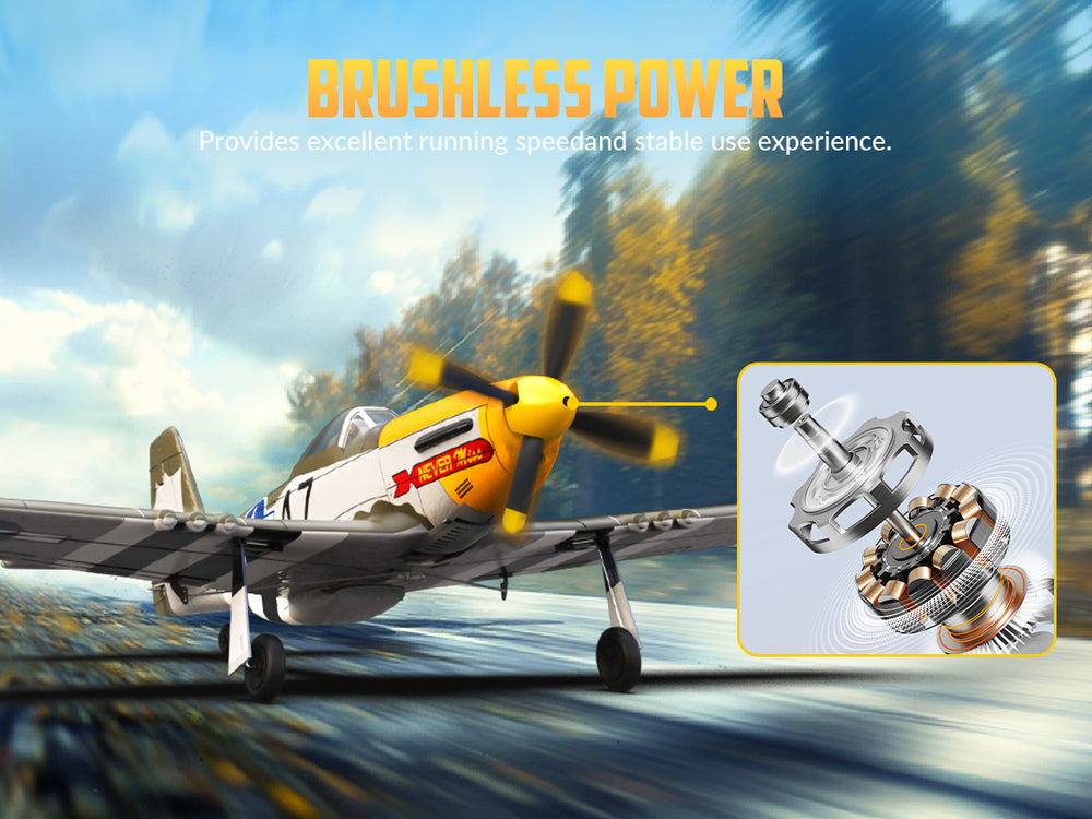 VOLANTEXRC 500 mm P-51D Mustang (76802) PNP ohne Funk, Akku und Ladegerät