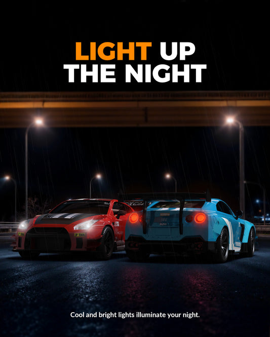 Racent 1:20 RC Drift Car 4WD, LED Light, 2 Batterien blau