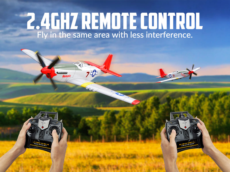 VOLANTEXRC Mustang P51 Rojo (RTF) 4CH 400 mm para principiantes (15,7 '') 76105