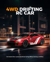 Racent 1:20 RC Drift Car 4Wd, 2 baterías, doble motor rojo
