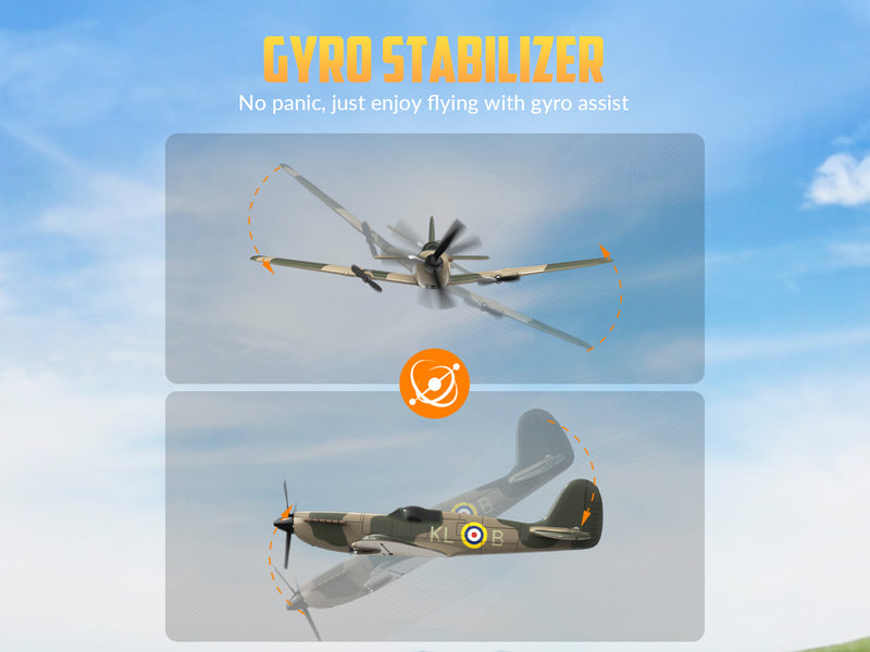 VOLANTEXRC Spitfire (RTF) 3CH 400mm con giroscopio (15,7'') 76205