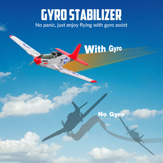 VolantexRC P51D Mustang 2CH RC Airplane with Gyro - EXHOBBY