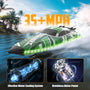 VOLANTEXRC Brushless 35+MPH Full Proportional Boat High Speed RC Boat for Adults GREEN (79706)