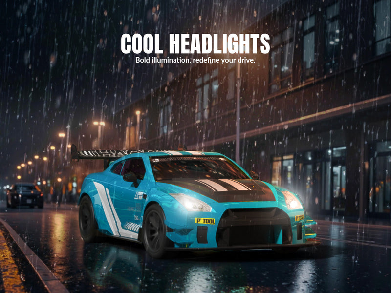 Racent 1:20 RC Drift Car 4Wd, LED Light, 2 baterías azules