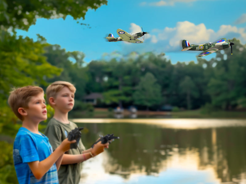 VOLANTEXRC P51D Mustang 4Ch Avions RC débutants avec stabilisateur Xpilot One-key Aerobatic (761-5) RTF