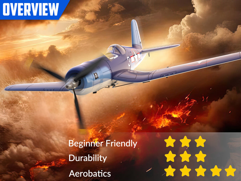 VOLANTEXRC Corsair F4U V2 (RTF) 4CH 400mm with One key Aerobatic (15.7'') 76108