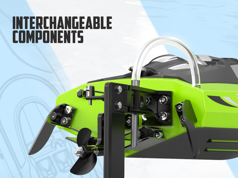 VOLANTEXRC Vector S Hochgeschwindigkeits-RC-Boot mit Selbstaufrichtung & Rückfahrfunktion für Pool & See (797-4 Green)