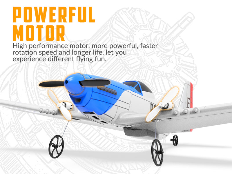 VOLANTEXRC P51D Mustang (RTF) 2CH 400mm Für Kinder Anfänger (15,7'') 76203