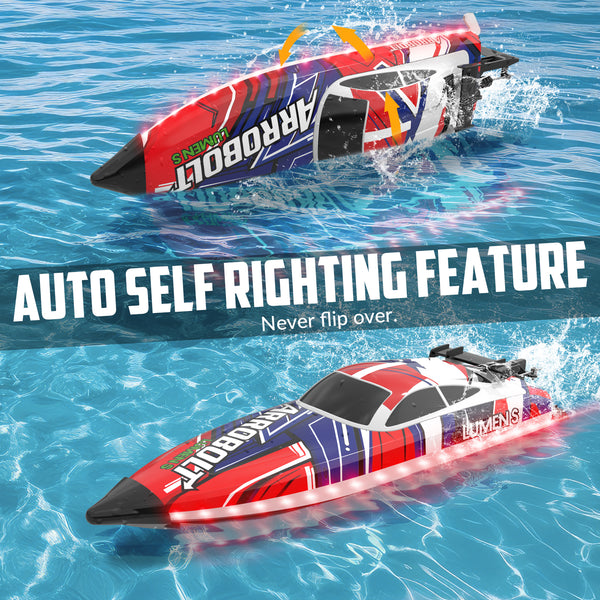 VOLANTEXRC Brushless 35+MPH Fast Remote Control Boat for Lakes RED (79706)