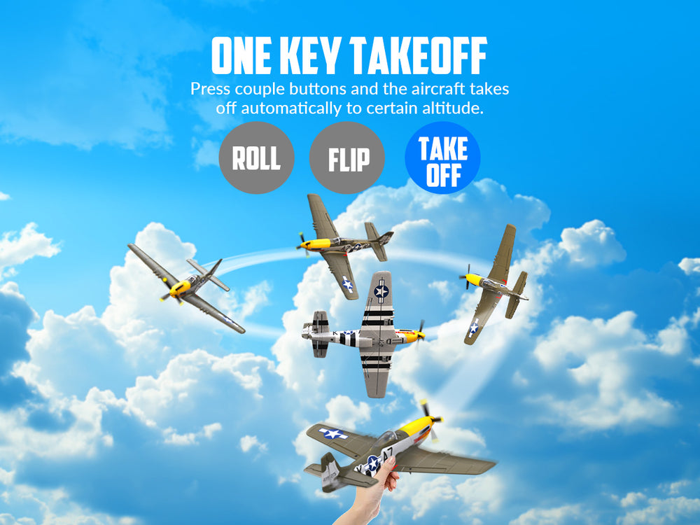 VOLANTEXRC 500 mm P-51D Mustang (76802) PNP ohne Funk, Akku und Ladegerät
