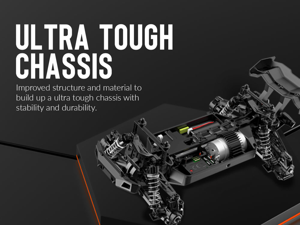 Racent 1:16 30 mph 4wd off-road monster caminhão vermelho (com casca de carro verde)