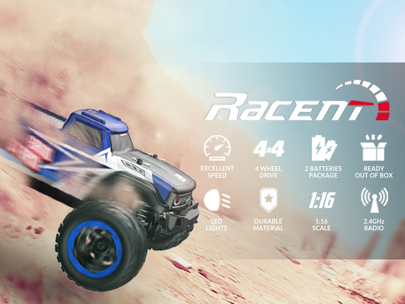 RACENT SandStorm 1/16 High Speed Remote Control RC Truck 30mph Fast Off Road Car